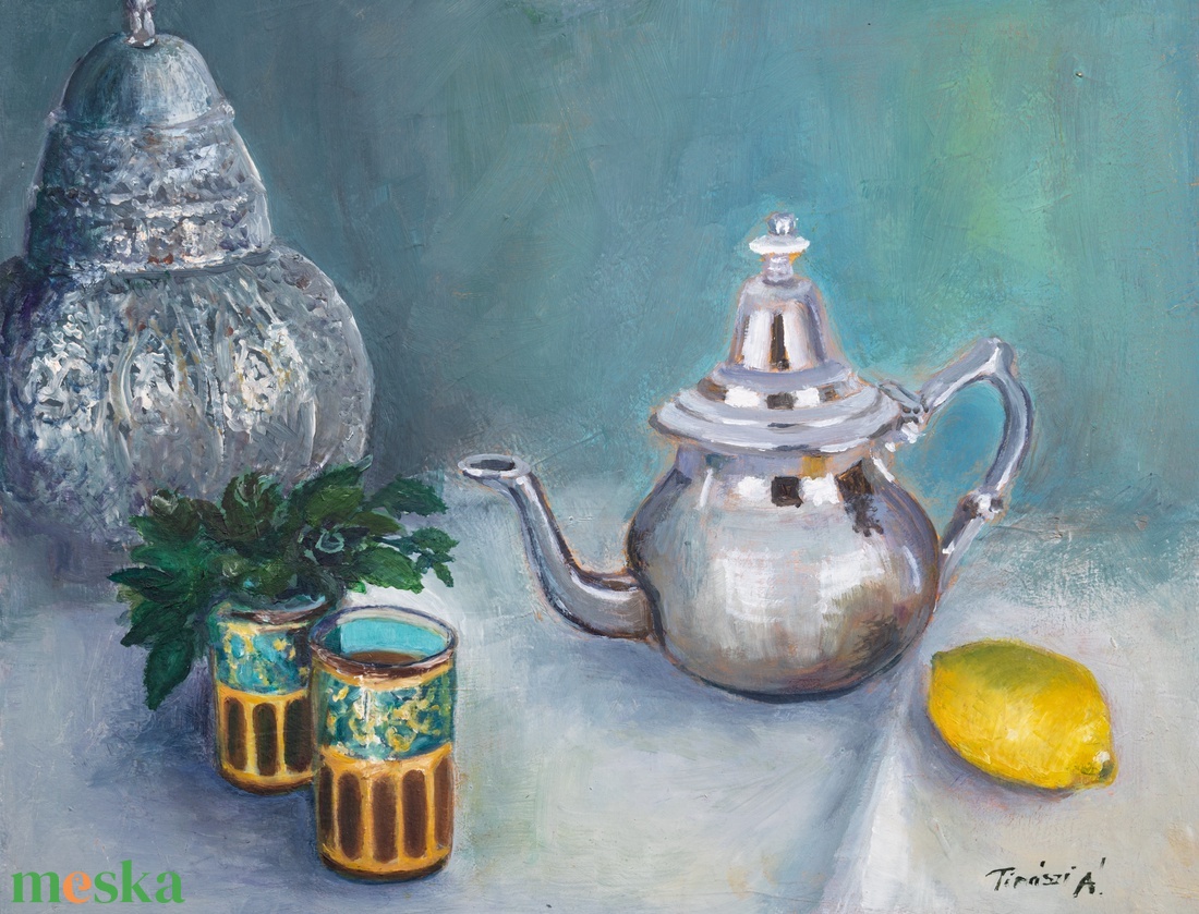 Marokkói csendélet olajfestmény - művészet - festmény - olajfestmény - Meska.hu
