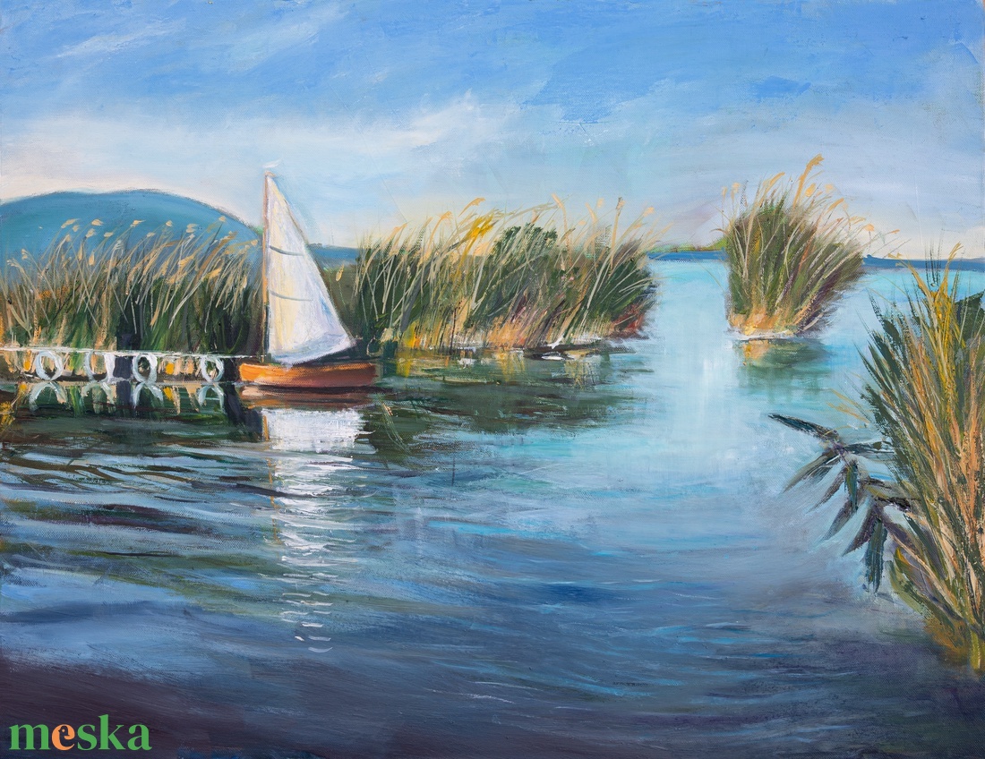 Balaton vitorlás olajfestmény - művészet - festmény - olajfestmény - Meska.hu