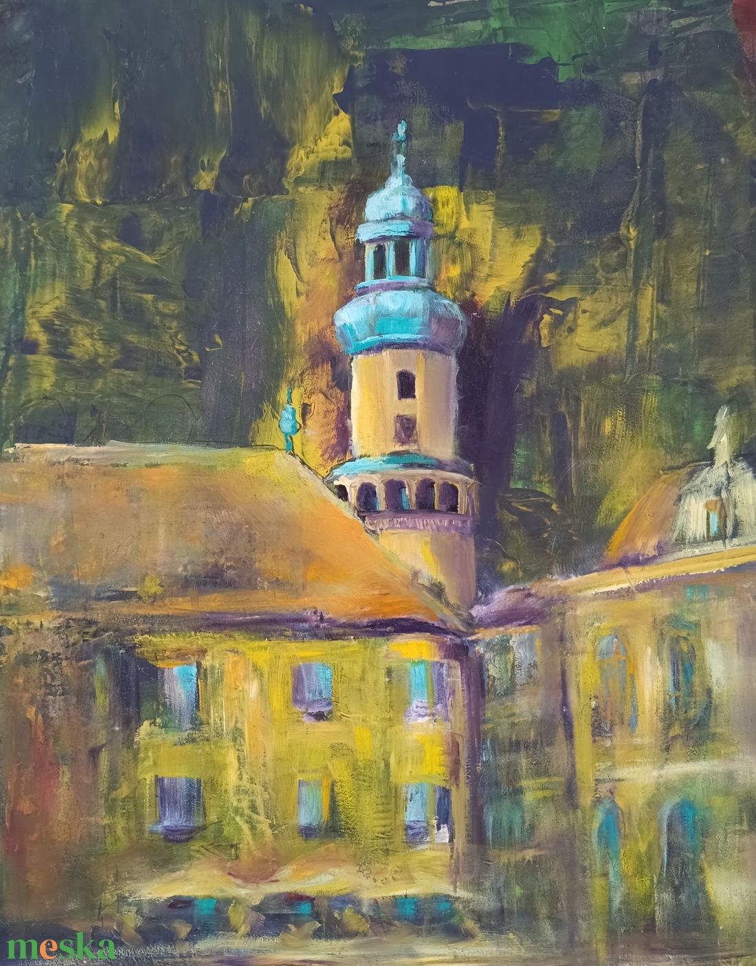 Sopron tűztorony olajfestmény - művészet - festmény - olajfestmény - Meska.hu