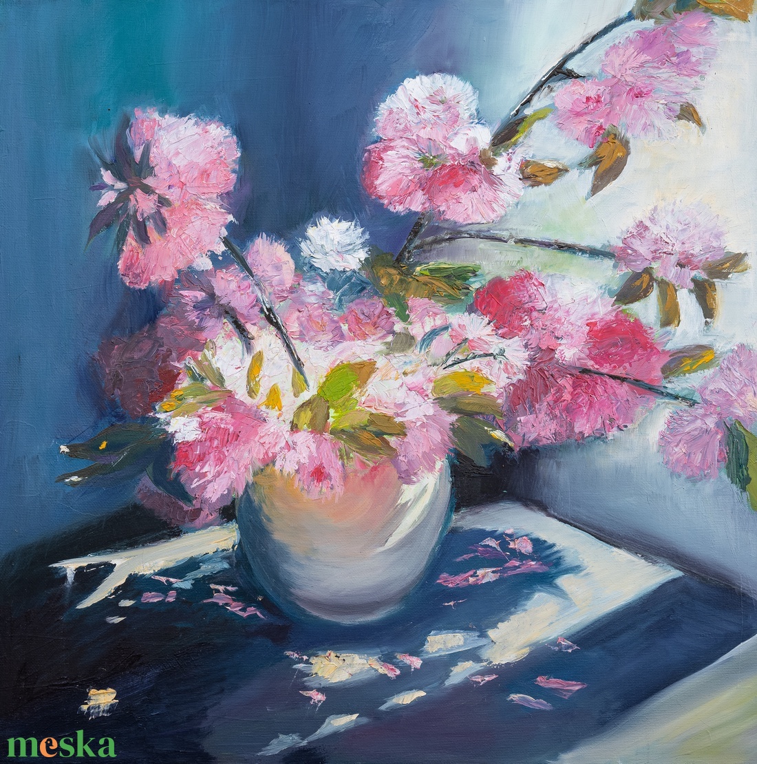 japán cseresznye olajfestmény - művészet - festmény - olajfestmény - Meska.hu