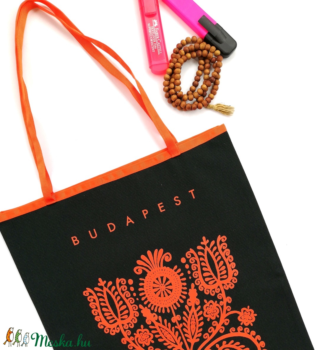  Budapest táska - kalotaszegi motívummal - olíva  - táska & tok - bevásárlás & shopper táska - Meska.hu