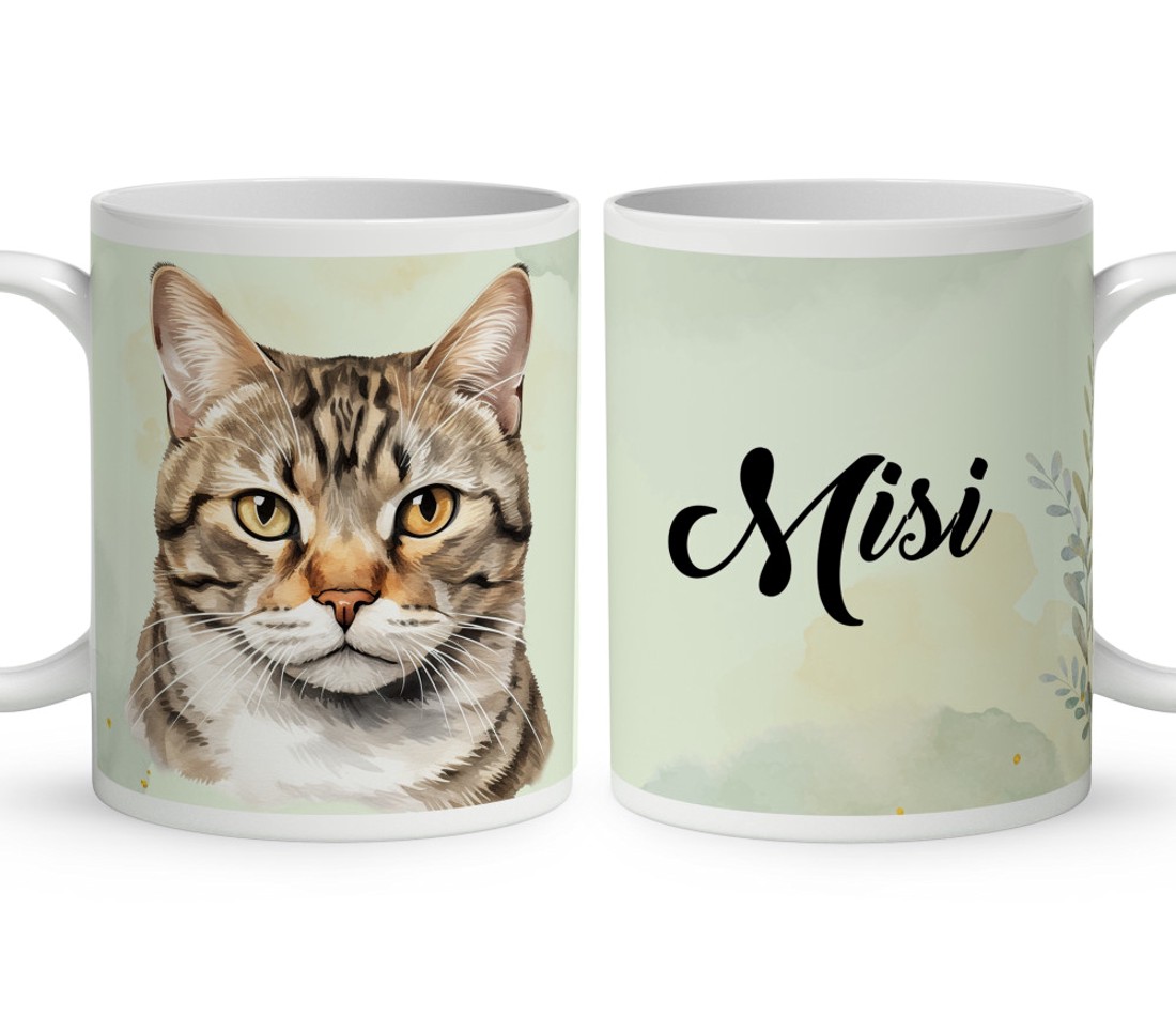 Névvel kérhető - Amerikai drótszőrű macska portré mintás bögre - otthon & életmód - konyhafelszerelés, tálalás - tálalás - bögre & csésze - Meska.hu