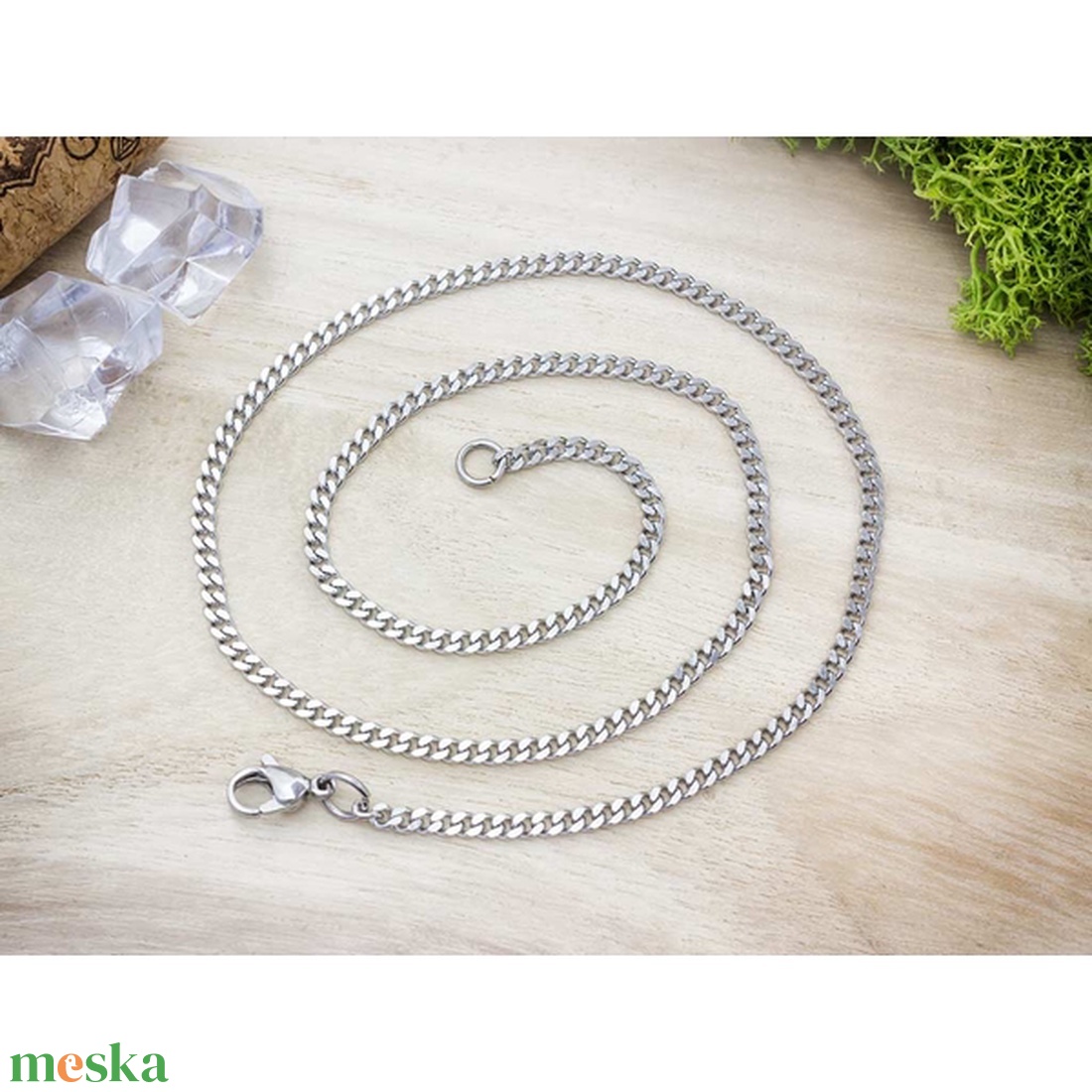 Pancer mintázatú acél nyaklánc 70 cm - ékszer - nyaklánc - Meska.hu