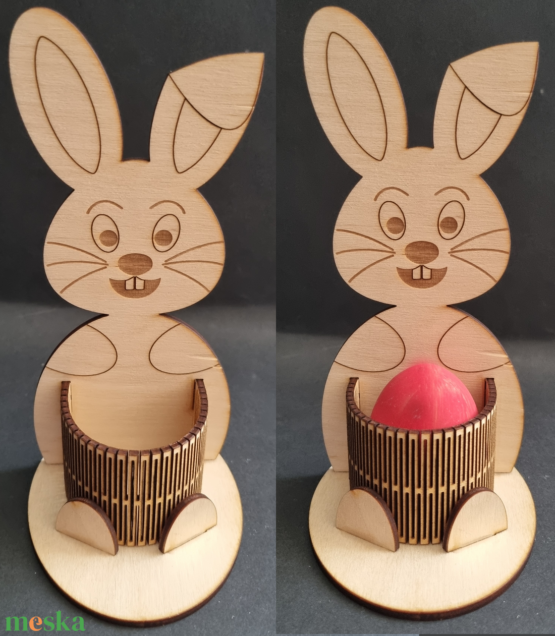 Nyuszis asztali tojástartó - otthon & életmód - dekoráció - asztal és polc dekoráció - asztaldísz - Meska.hu