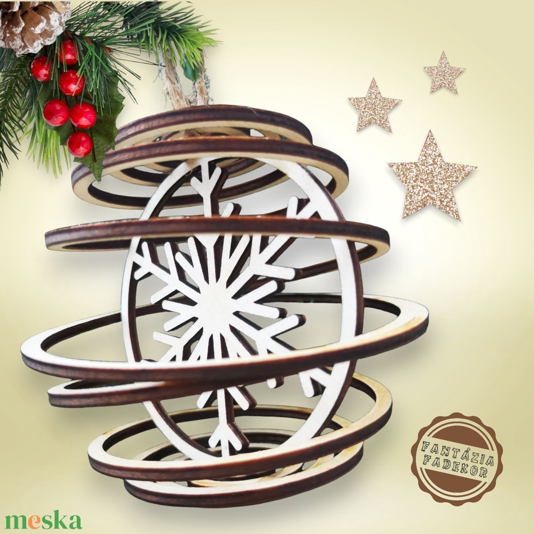 Karácsonyi fa gömb szett - karácsony - karácsonyi lakásdekoráció - karácsonyfadíszek - Meska.hu