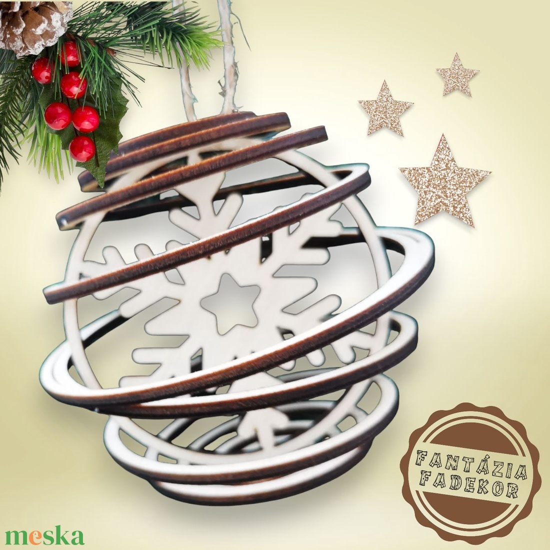 Karácsonyi fa gömb szett - karácsony - karácsonyi lakásdekoráció - karácsonyfadíszek - Meska.hu