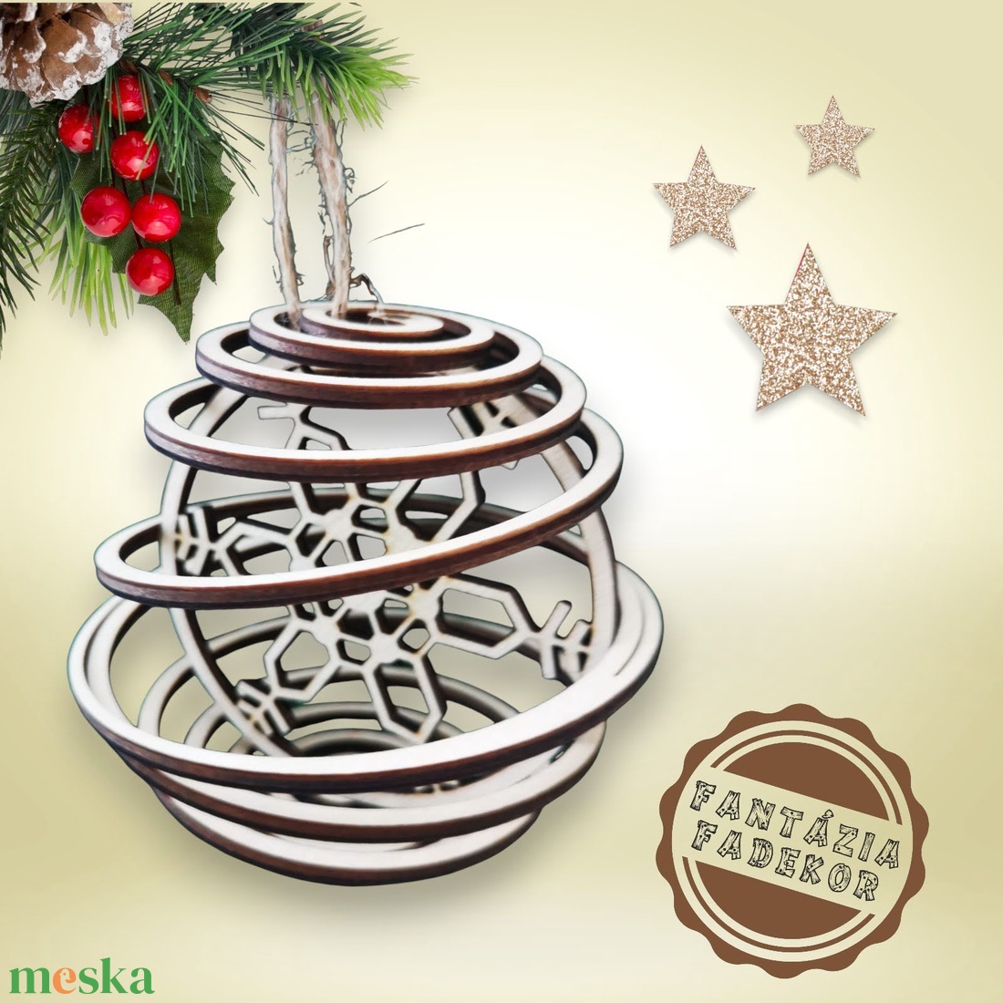 Karácsonyi fa gömb szett - karácsony - karácsonyi lakásdekoráció - karácsonyfadíszek - Meska.hu