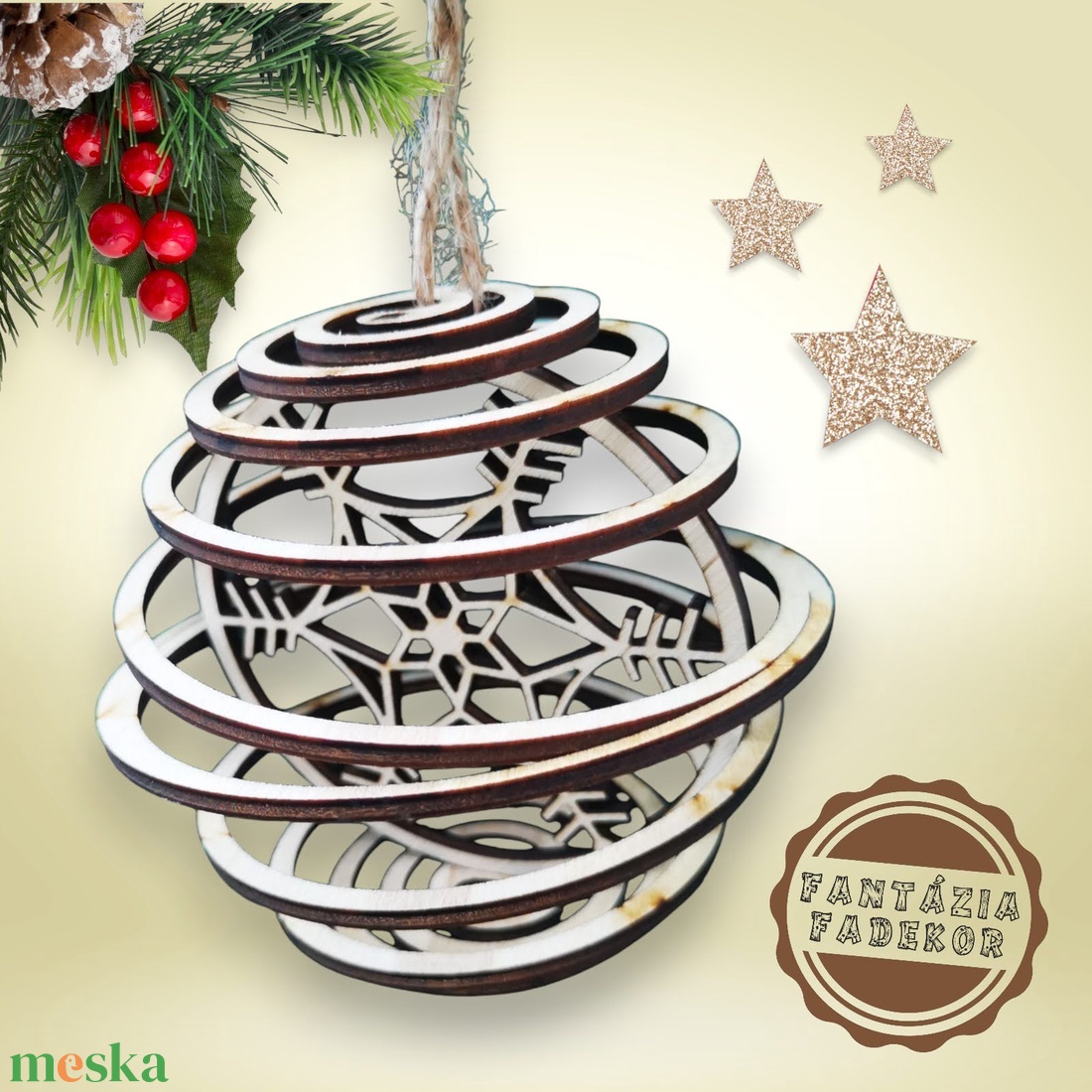 Karácsonyi fa gömb szett - karácsony - karácsonyi lakásdekoráció - karácsonyfadíszek - Meska.hu