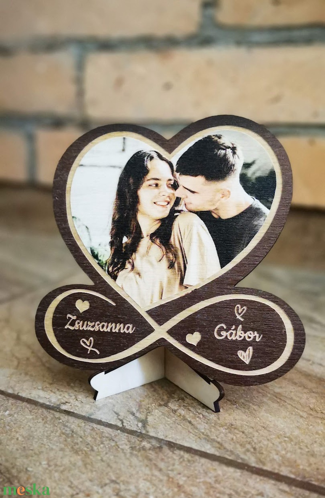Valentin napi egyedi színes fényképes gravírozott tábla - otthon & életmód - dekoráció - kép & falikép - fából készült kép - Meska.hu