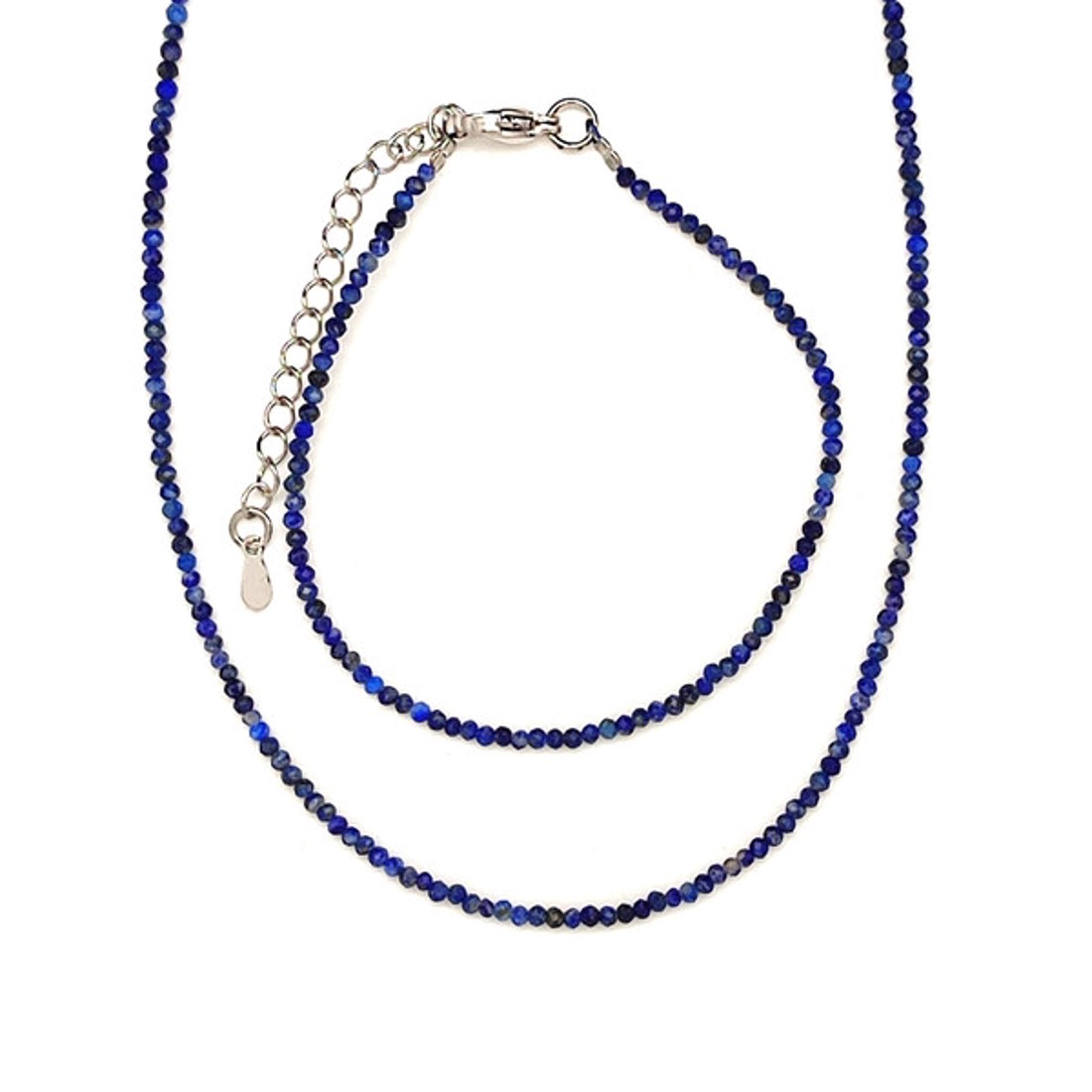 Lapis lazuli ékszerszett Fáraókék � nyaklánc és karkötő, 2,5 mm fazettált - ékszer - ékszerszett - Meska.hu