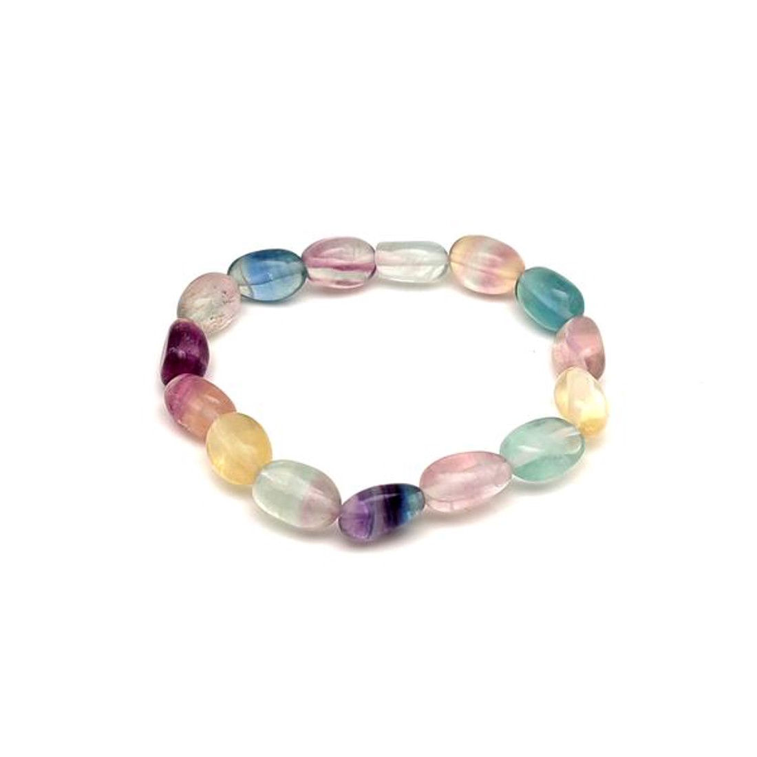 Fluorit pebble karkötő 7x12mm - ékszer - karkötő - ásványkarkötő - Meska.hu