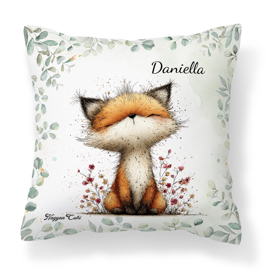 Névvel kérhető - Az erdő kis ravaszdija, a vörös róka mintás párna - otthon & életmód - lakástextil - párna & párnahuzat - díszpárna (belsővel együtt) - Meska.hu