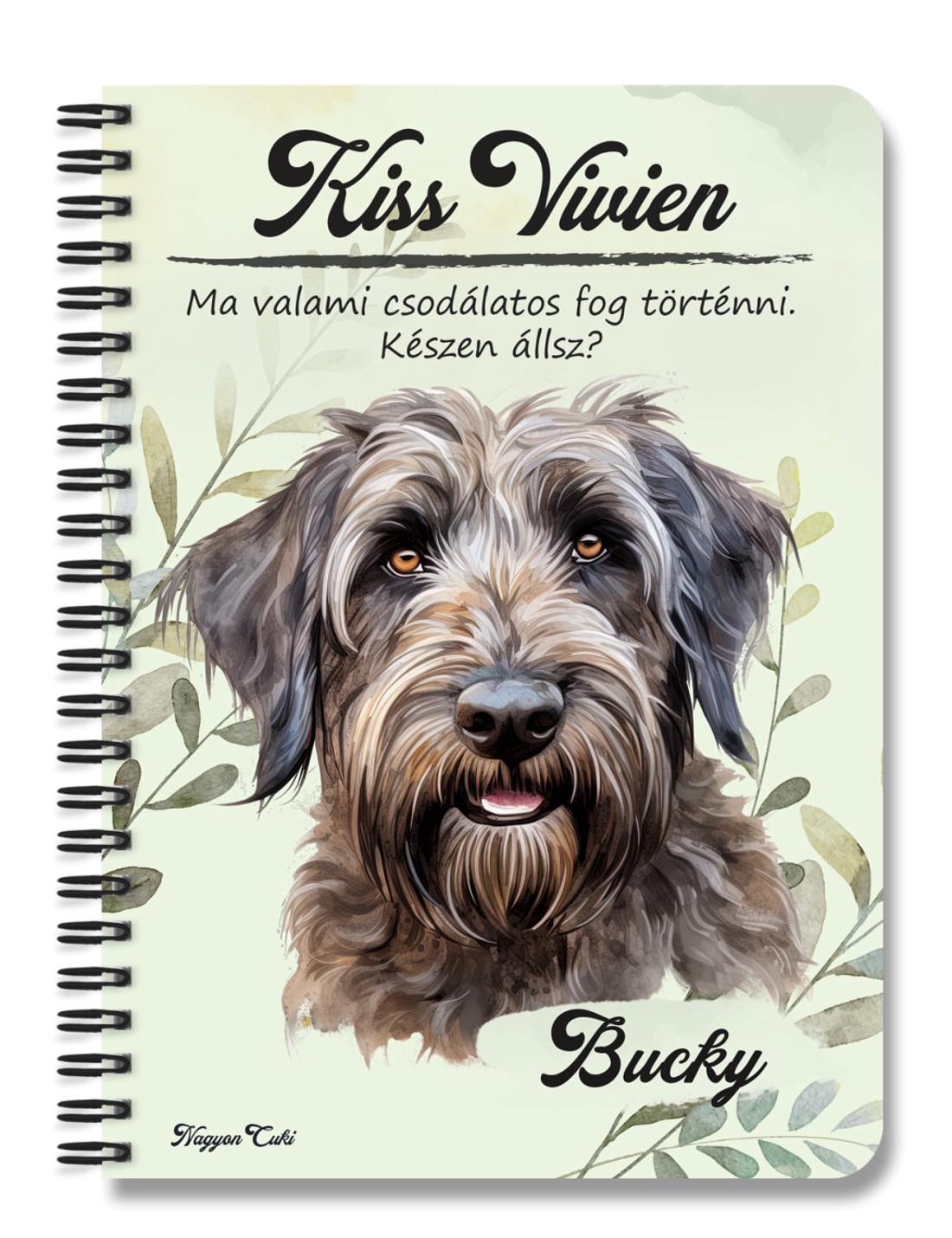 Személyre szabható - Briard kutya portré mintás A5-ös füzet - otthon & életmód - papír, írószer - jegyzetfüzet & napló - Meska.hu