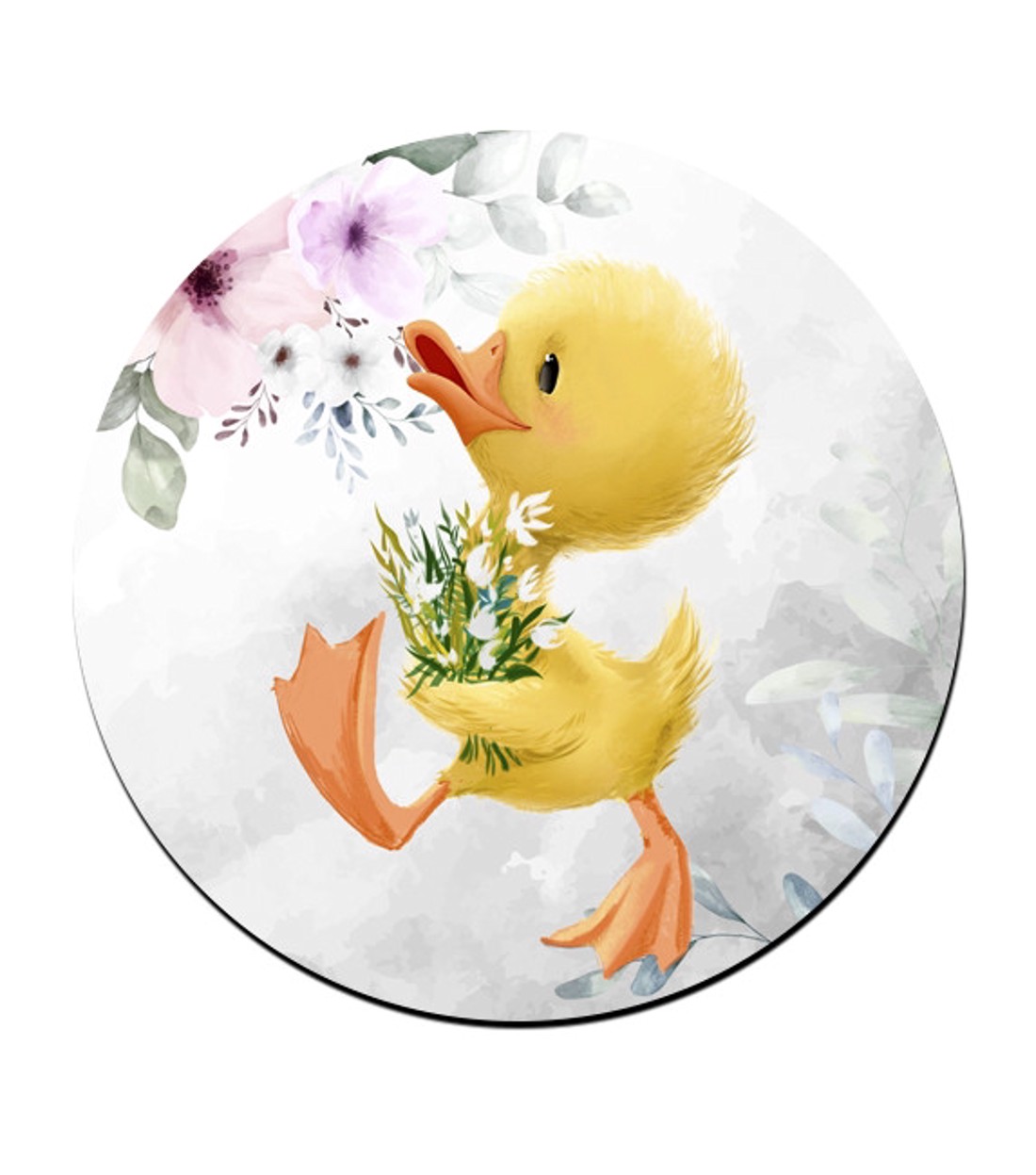 Tündéri kiskacsa virágcsokorral bögre alátét -  - Meska.hu