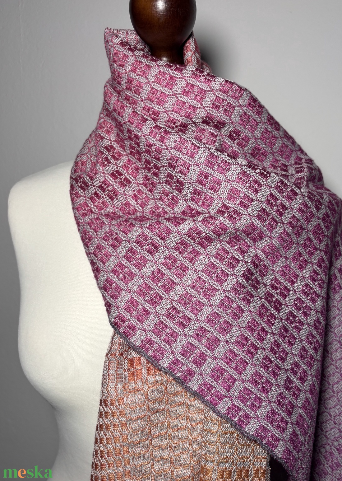 Kézzel Szőtt Lila Sárga átmenetes Merinó Gyapjú és Selyem Kendő - ruha & divat - sál, sapka, kendő - kendő - Meska.hu