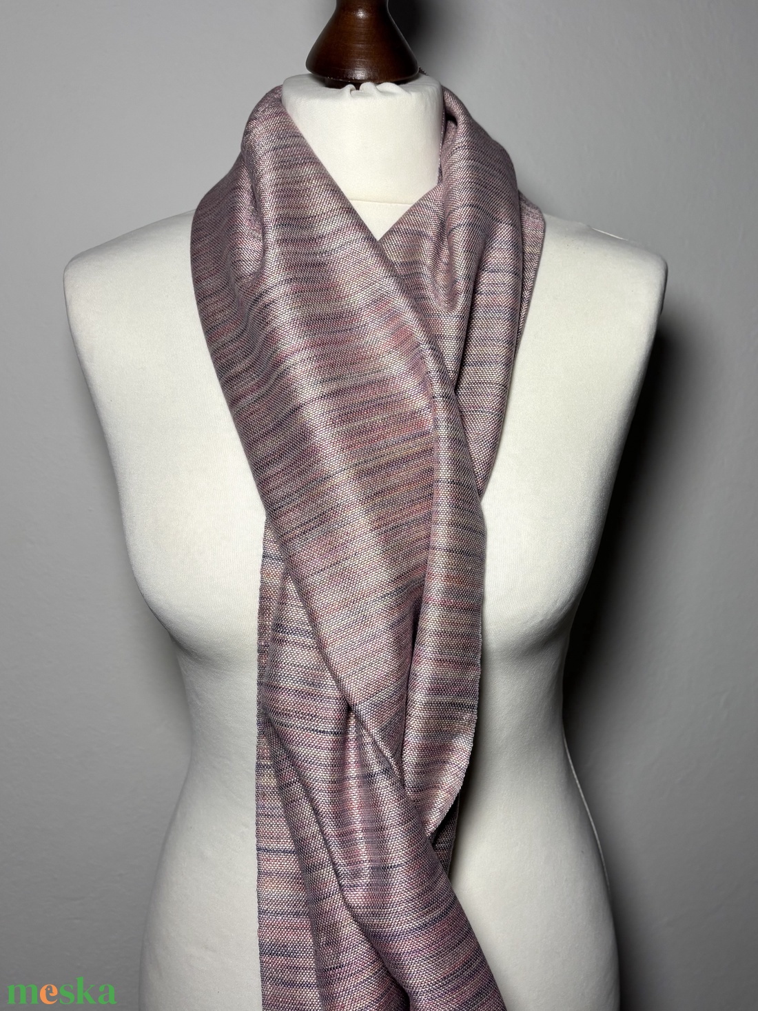 Kézzel szőtt Rózsaszín Selyem Kendő - ruha & divat - sál, sapka, kendő - kendő - Meska.hu