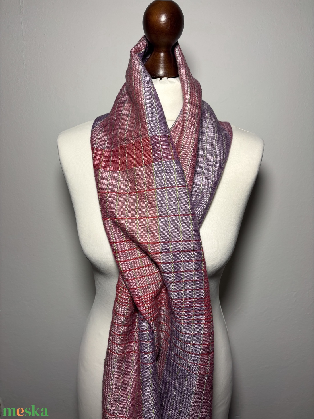 Kézzel szőtt Lilás Selyem Kendő - ruha & divat - sál, sapka, kendő - kendő - Meska.hu