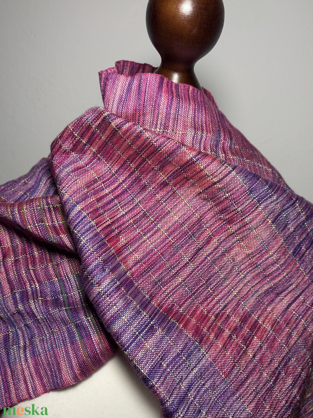 Kézzel szőtt Pink Magenta Selyem Kendő - ruha & divat - sál, sapka, kendő - kendő - Meska.hu