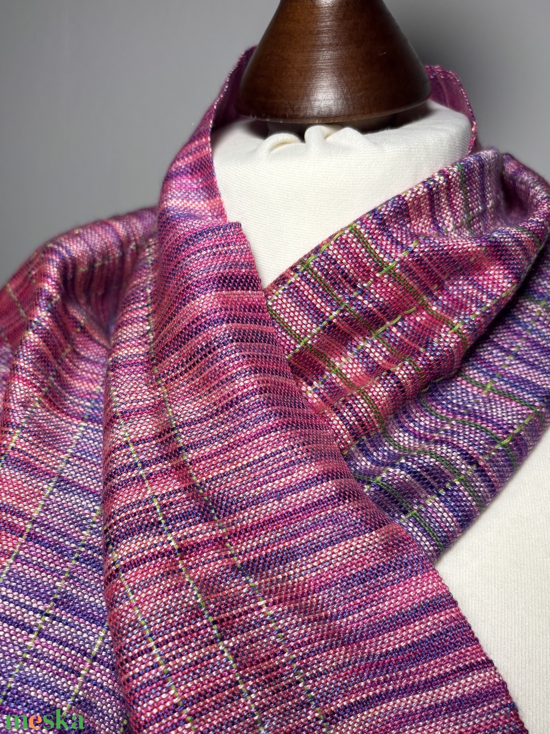 Kézzel szőtt Pink Magenta Selyem Kendő - ruha & divat - sál, sapka, kendő - kendő - Meska.hu