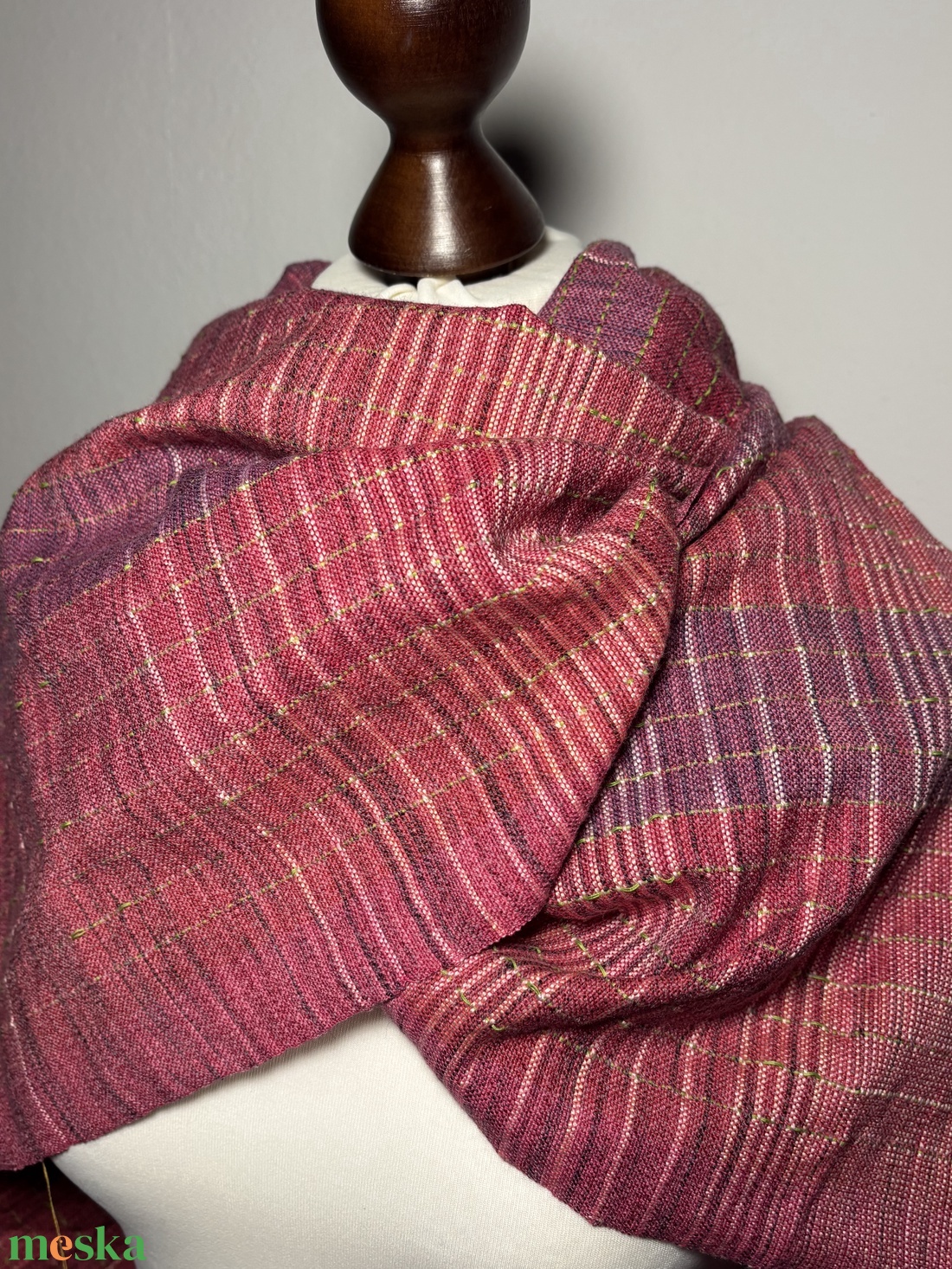 Kézzel szőtt Pink Merinó Kendő - ruha & divat - sál, sapka, kendő - kendő - Meska.hu