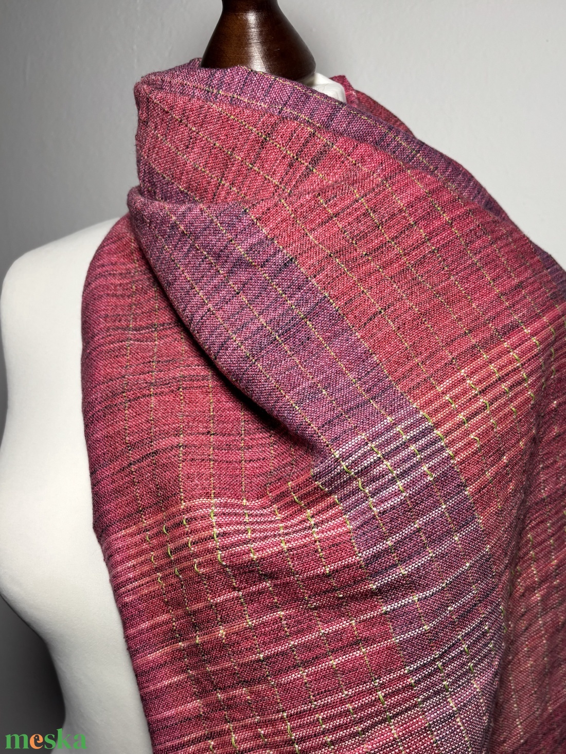 Kézzel szőtt Pink Merinó Kendő - ruha & divat - sál, sapka, kendő - kendő - Meska.hu