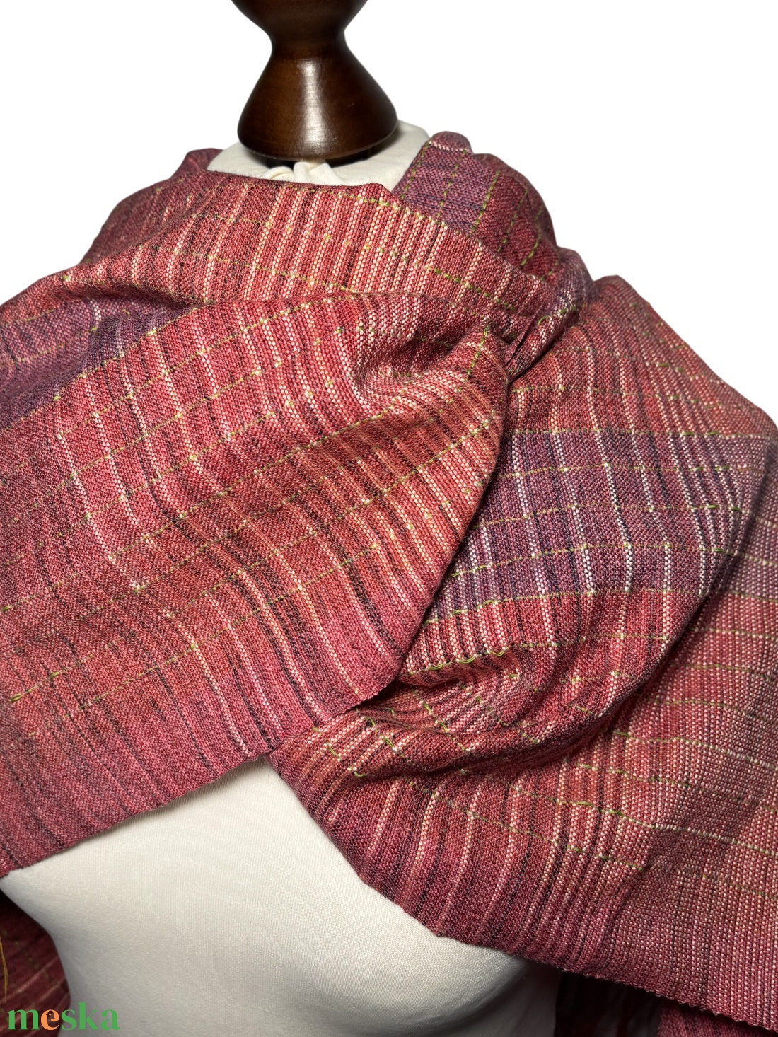 Kézzel szőtt Pink Merinó Kendő - ruha & divat - sál, sapka, kendő - kendő - Meska.hu