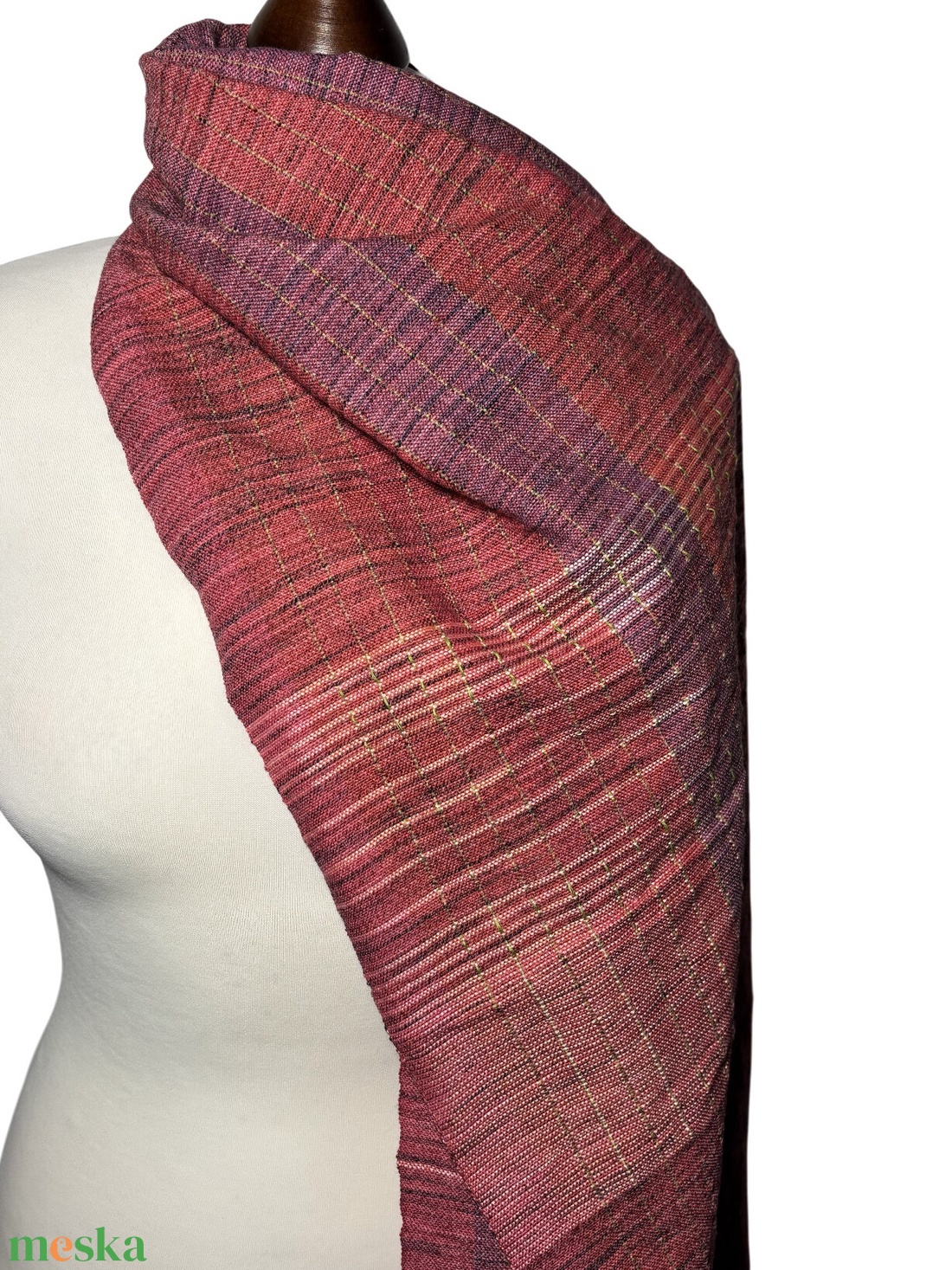 Kézzel szőtt Pink Merinó Kendő - ruha & divat - sál, sapka, kendő - kendő - Meska.hu