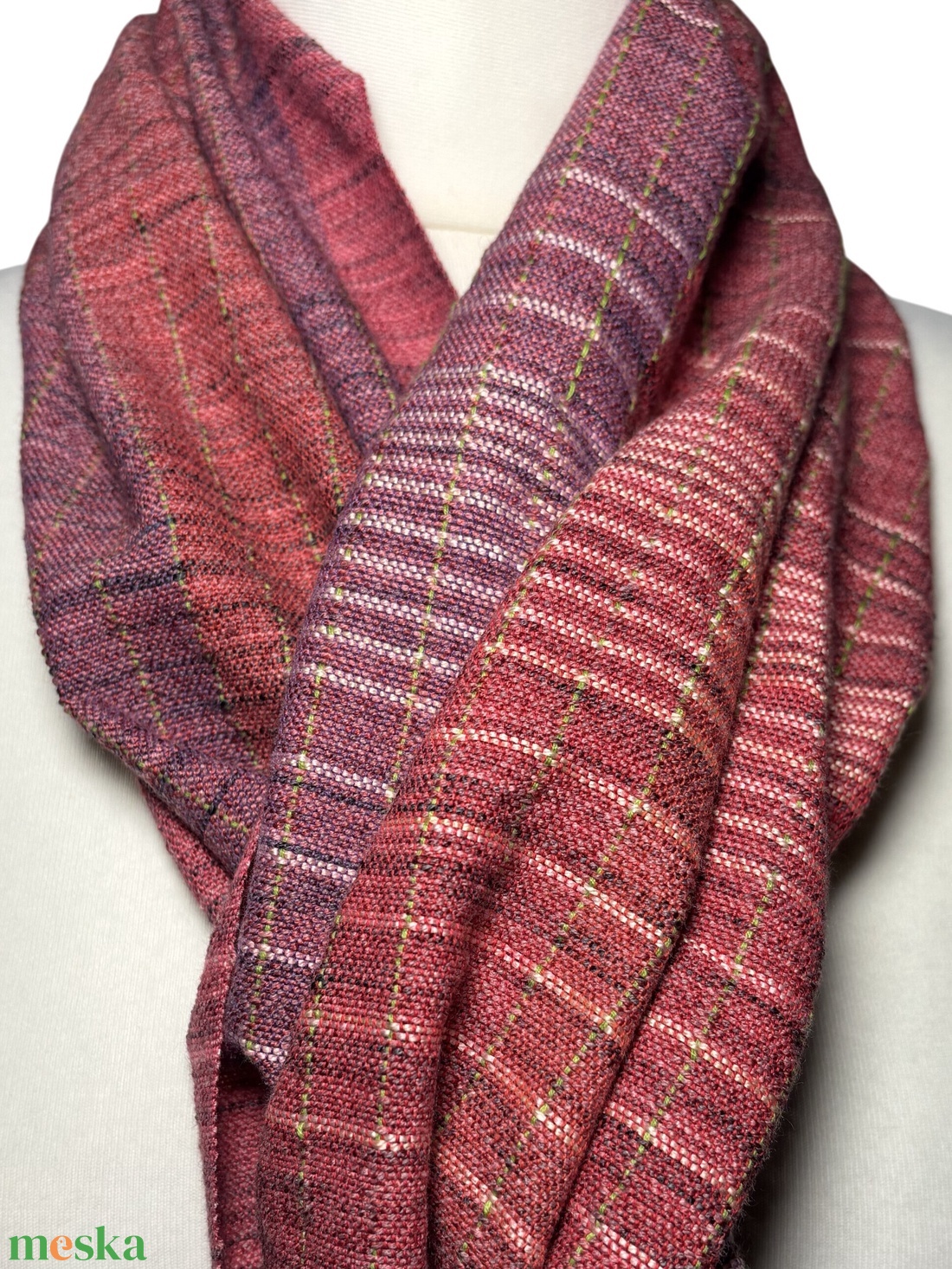 Kézzel szőtt Pink Merinó Kendő - ruha & divat - sál, sapka, kendő - kendő - Meska.hu