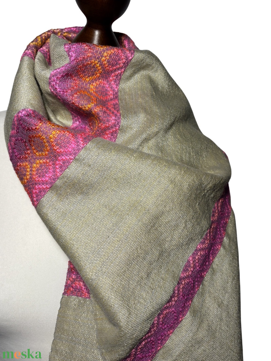 Kézzel szőtt Sárga Pink színátmenetes Selyem Kendő - ruha & divat - sál, sapka, kendő - kendő - Meska.hu