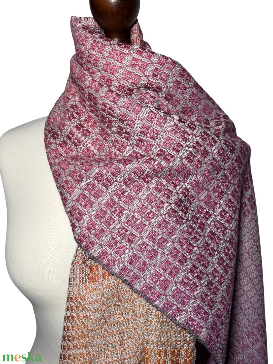 Kézzel Szőtt Lila Sárga átmenetes Merinó Gyapjú és Selyem Kendő - ruha & divat - sál, sapka, kendő - kendő - Meska.hu