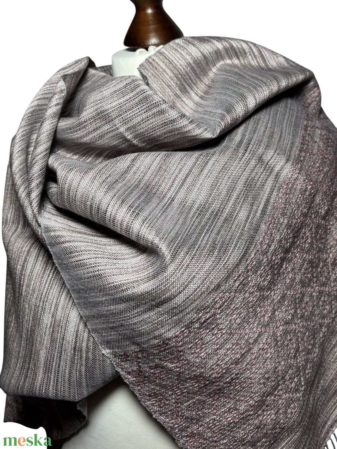 Kézzel szőtt elegáns Lila - Rózsaszín Selyem Kendő - ruha & divat - sál, sapka, kendő - kendő - Meska.hu