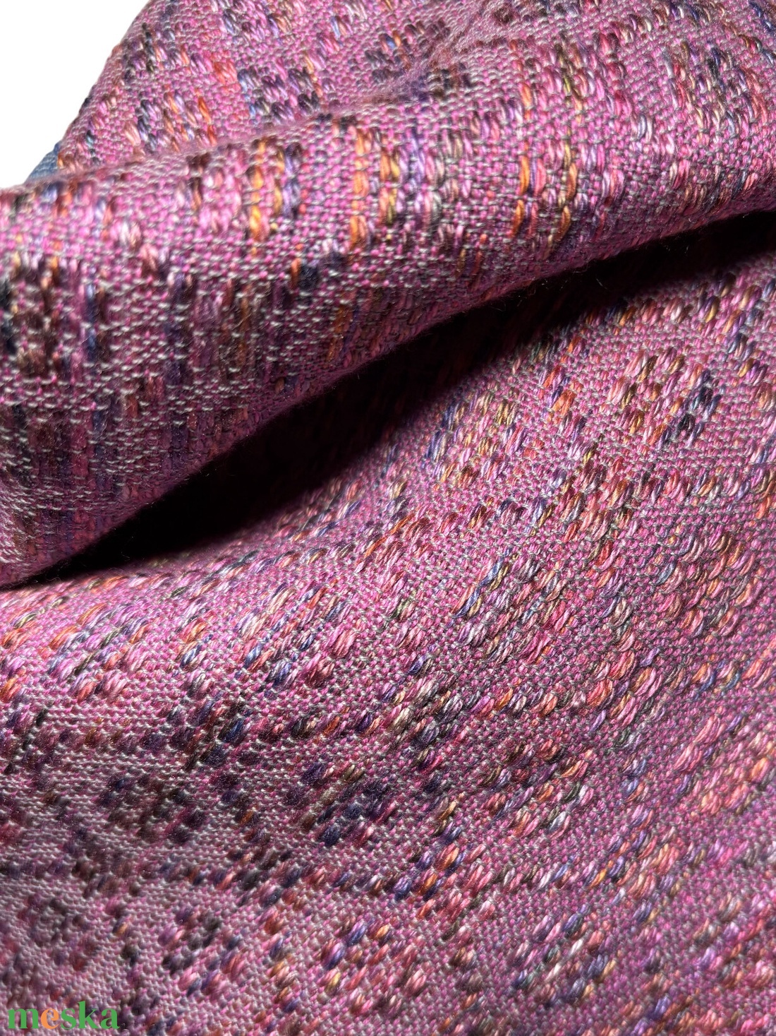 Kézzel szőtt Málna Selyem Kendő - ruha & divat - sál, sapka, kendő - kendő - Meska.hu