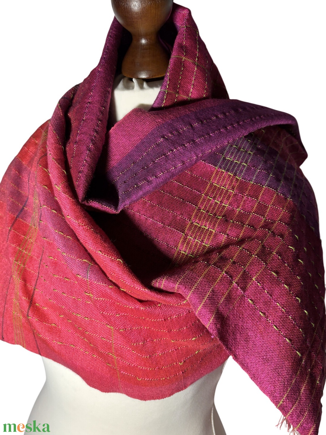Kézzel szőtt Pink Lila színátmenetes Selyem Kendő - ruha & divat - sál, sapka, kendő - kendő - Meska.hu