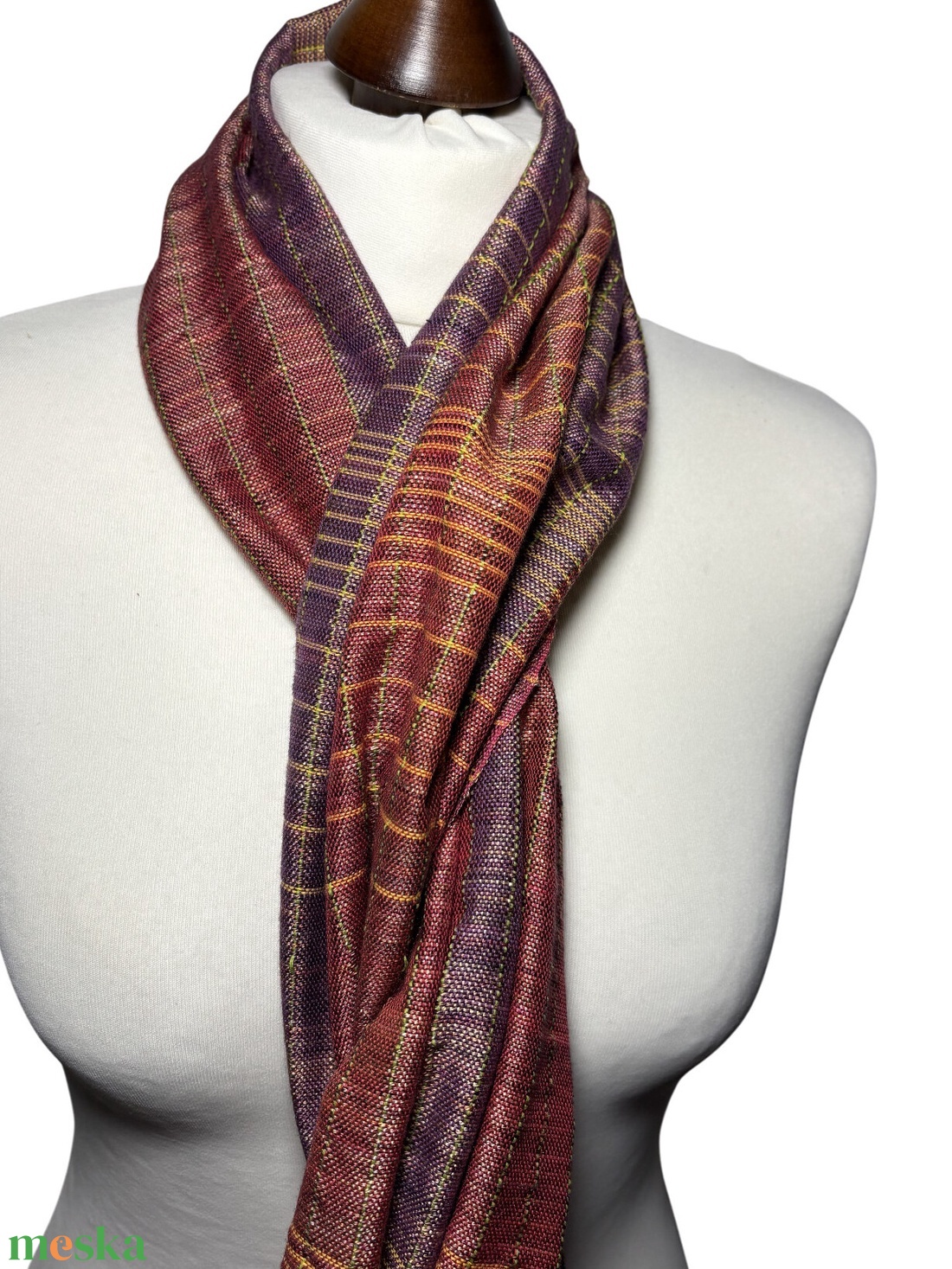 Kézzel szőtt Őszi színekben játszó Selyem Kendő - ruha & divat - sál, sapka, kendő - kendő - Meska.hu