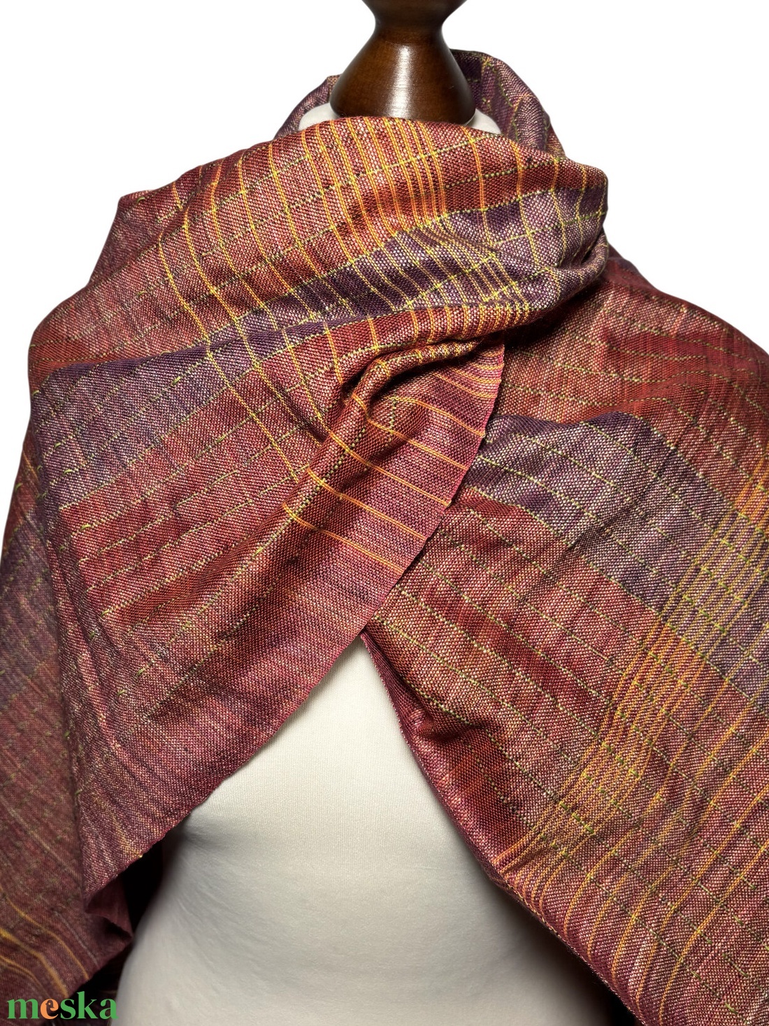 Kézzel szőtt Őszi színekben játszó Selyem Kendő - ruha & divat - sál, sapka, kendő - kendő - Meska.hu