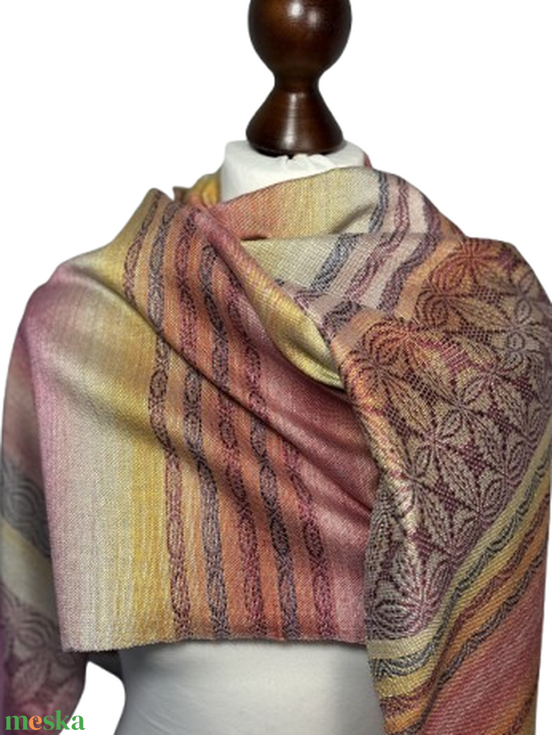 Kézzel szőtt Naplemente Selyemkendő, Elegáns női kiegészítő - ruha & divat - sál, sapka, kendő - kendő - Meska.hu