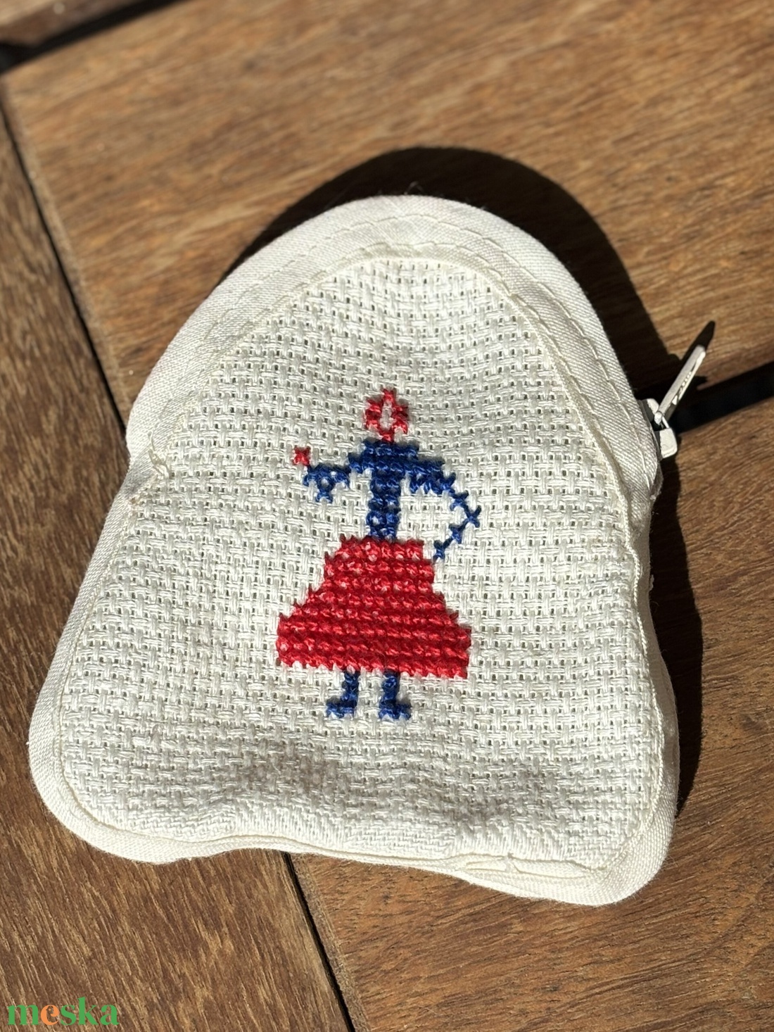 Kézzel hímzett népi palóc pénztárca, mini tartó, aprótartó - táska & tok - pénztárca & más tok - aprópénztartó - Meska.hu