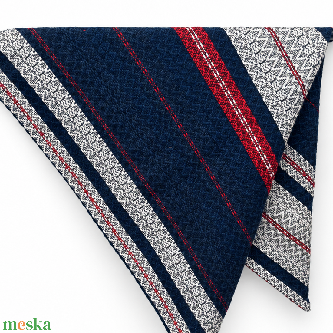 Kézzel szőtt, vastag pamut konyhakendő � piros, sötétkék és törtfehér, 47x60 cm - otthon & életmód - konyhafelszerelés, tálalás - konyhai textil - konyharuha & törlőkendő - Meska.hu