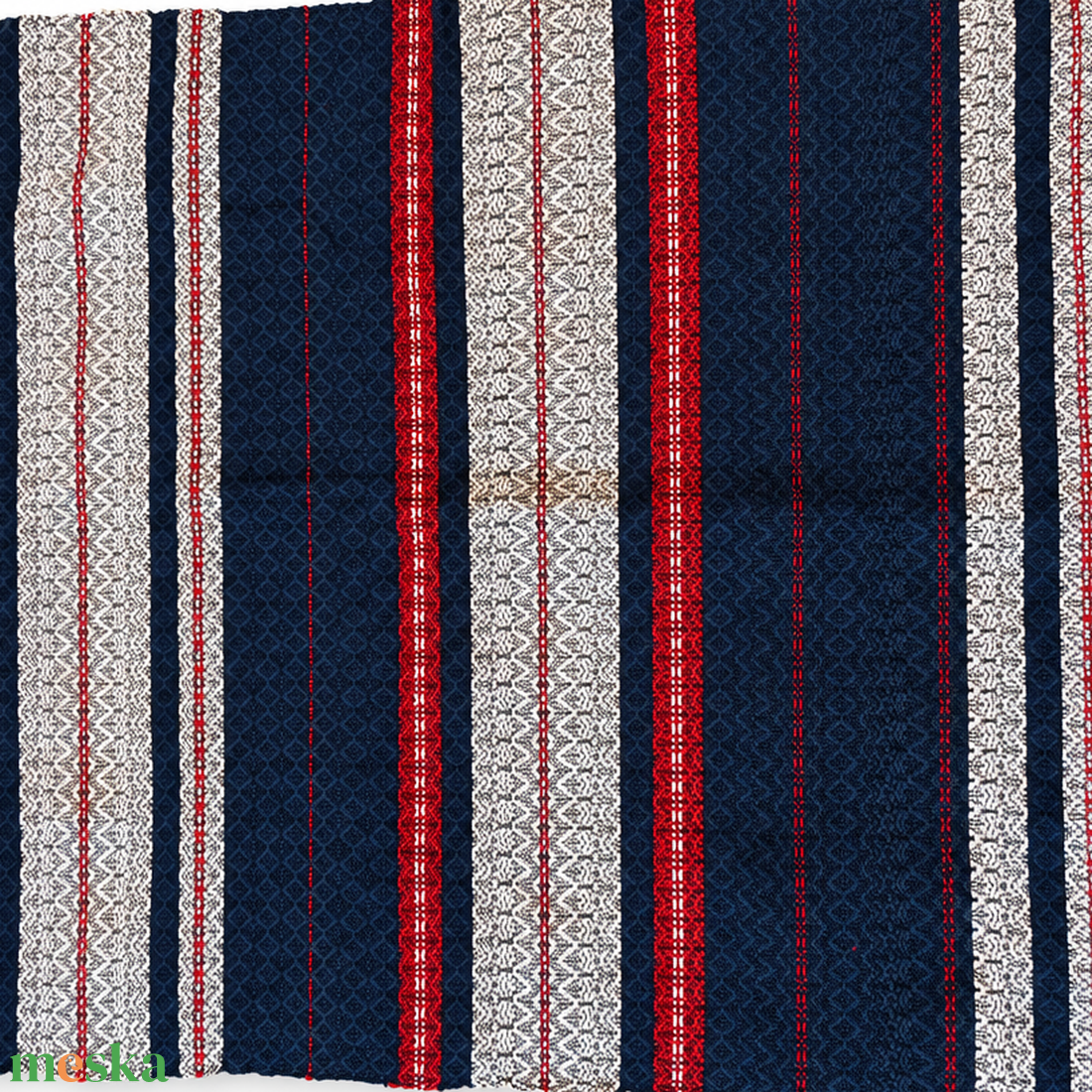 Kézzel szőtt, vastag pamut konyhakendő � piros, sötétkék és törtfehér, 47x60 cm - otthon & életmód - konyhafelszerelés, tálalás - konyhai textil - konyharuha & törlőkendő - Meska.hu