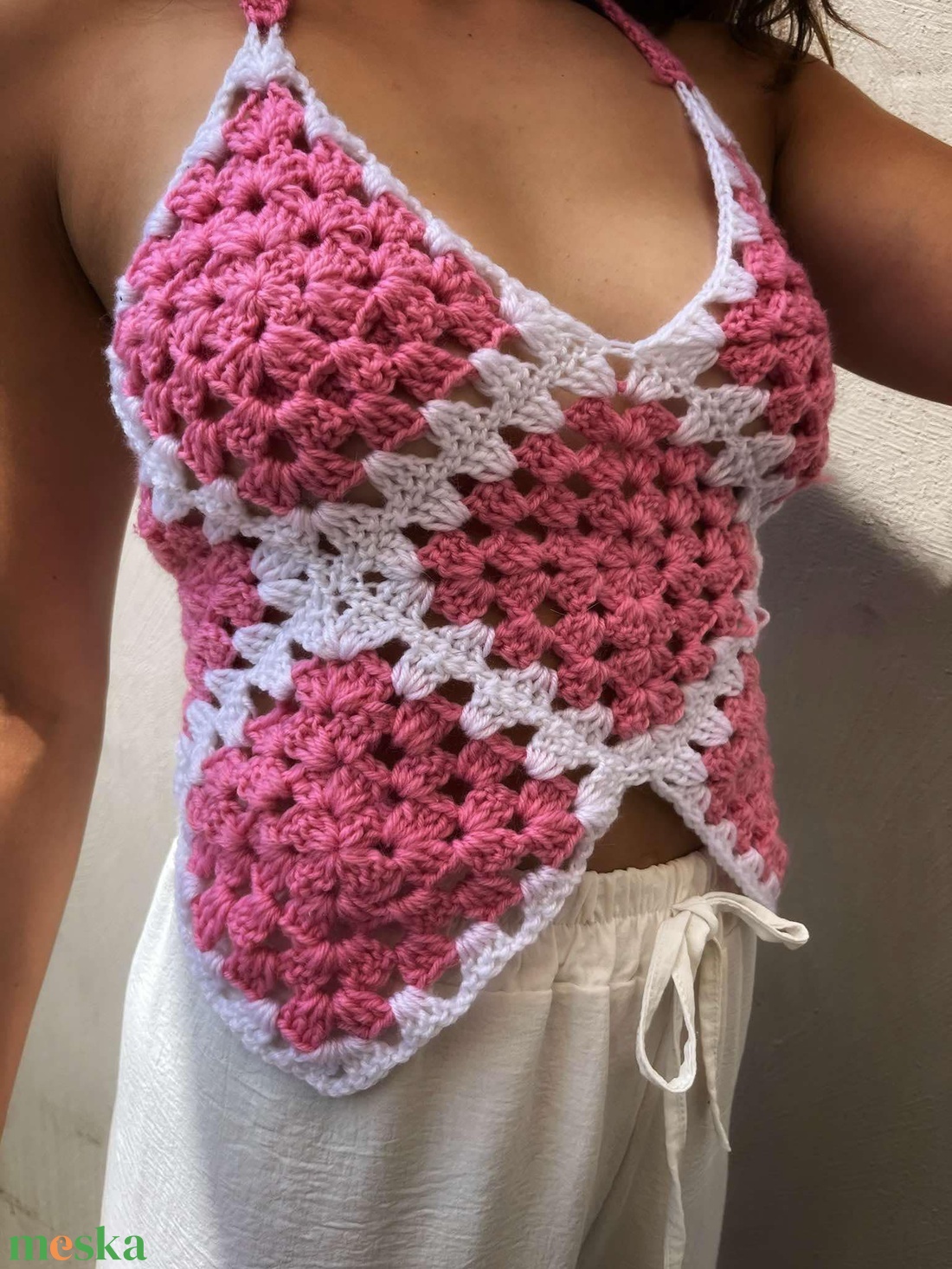Granny square nyári felső - ruha & divat - női ruha - póló, felső - Meska.hu Granny square nyári felső - ruha & divat - női ruha - póló, felső - Meska.hu