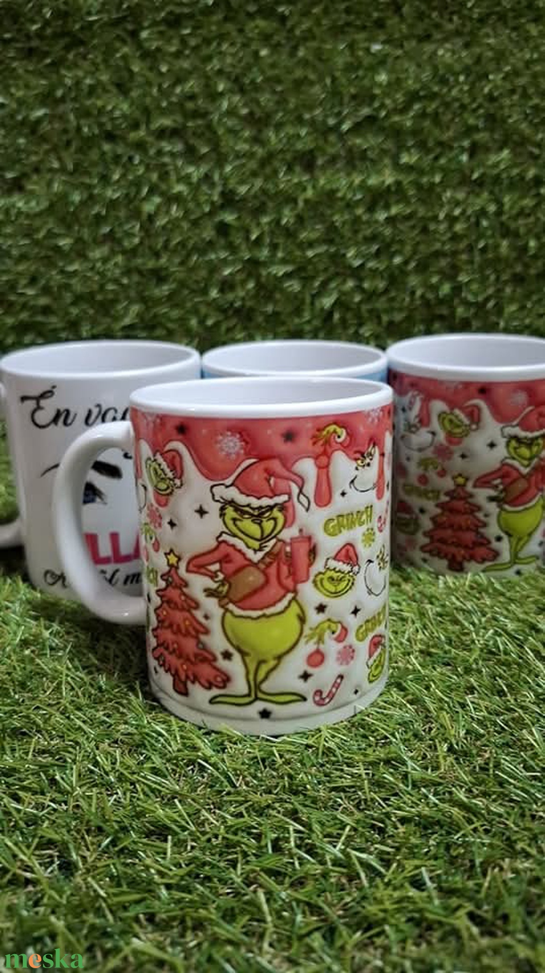 Egyedi feliratos bögre - Grinch 3 - otthon & életmód - konyhafelszerelés, tálalás - tálalás - bögre & csésze - Meska.hu