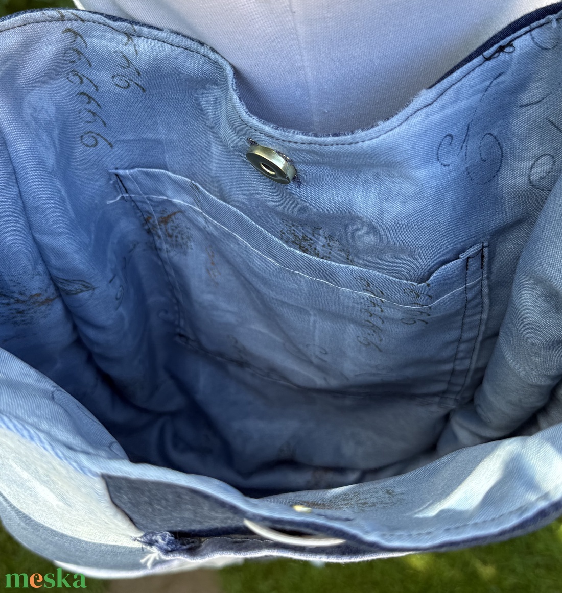 Farmer patchwork válltáska pillangómintás részletekkel  A4-es méretű, kézműves darab - táska & tok - kézitáska & válltáska - válltáska - Meska.hu