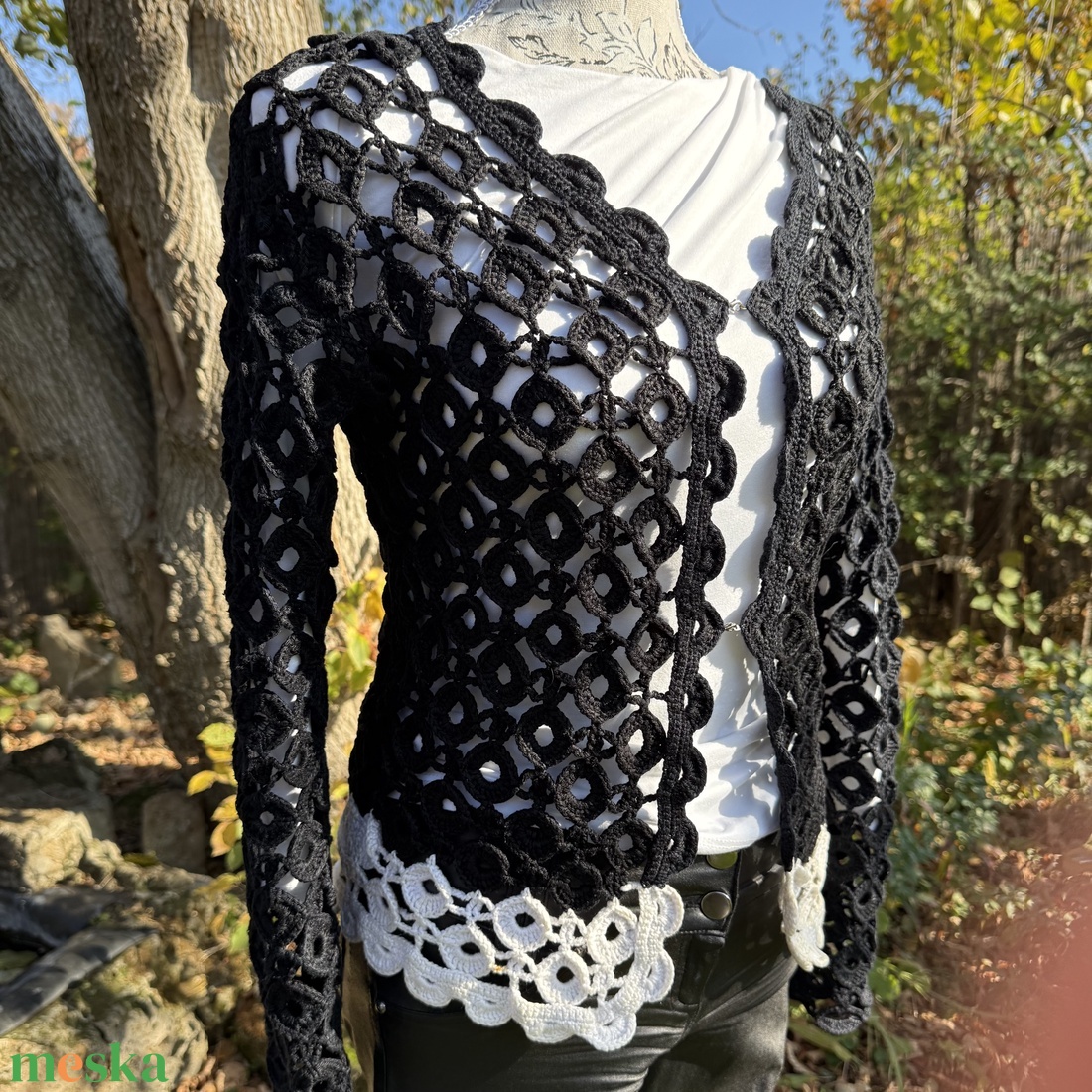 Horgolt csipkés kardigán horgolásminta � női boleró PDF - diy (csináld magad) - szabásminta, útmutató - horgolási minta - Meska.hu