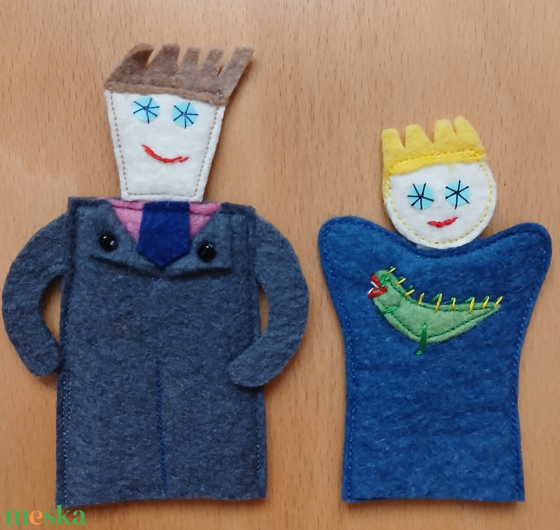 ujjbábok Apa és fia - játék & sport - bábok - ujjbáb - Meska.hu