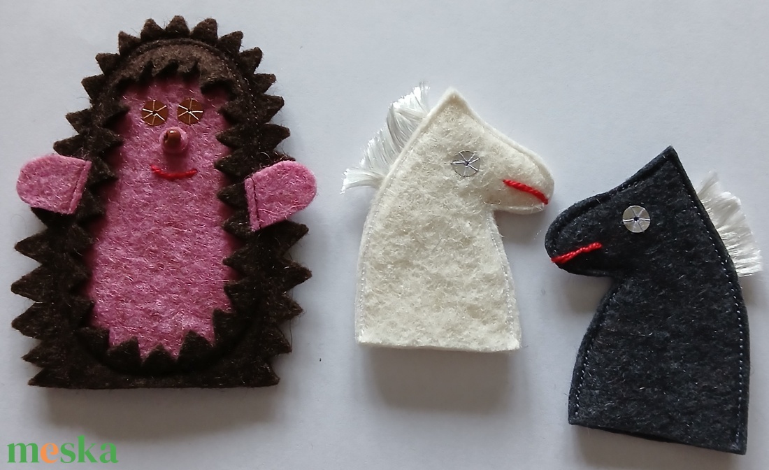 Ujjbábok   A lókötő róka című meséhez - játék & sport - bábok - ujjbáb - Meska.hu