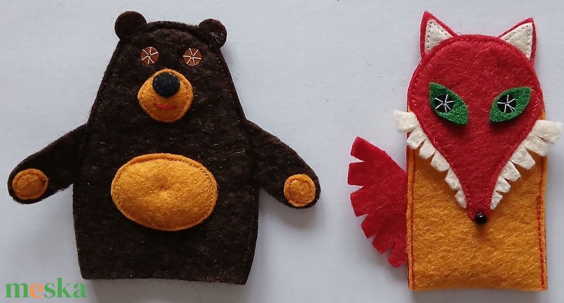 Ujjbábok   A lókötő róka című meséhez - játék & sport - bábok - ujjbáb - Meska.hu