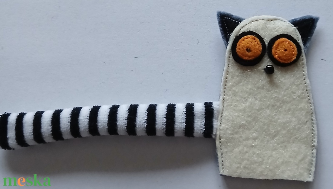 ujjbáb gyűrűsfarkú maki  - játék & sport - bábok - ujjbáb - Meska.hu