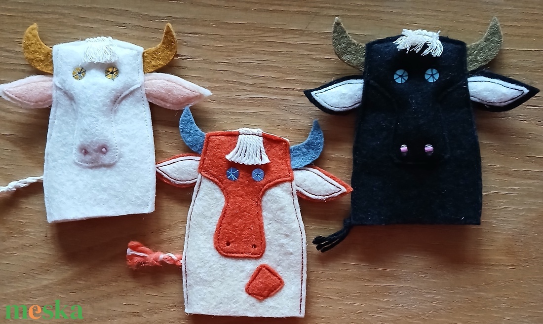  A TÖRÖK ÉS A TEHENEK    4db ujjbáb - játék & sport - bábok - báb készlet - Meska.hu