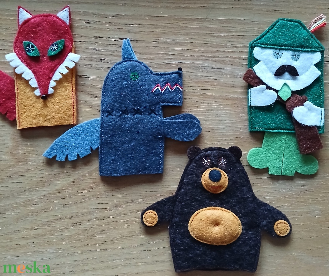 Ujjbábok  a Három nyulak című vershez - játék & sport - bábok - ujjbáb - Meska.hu