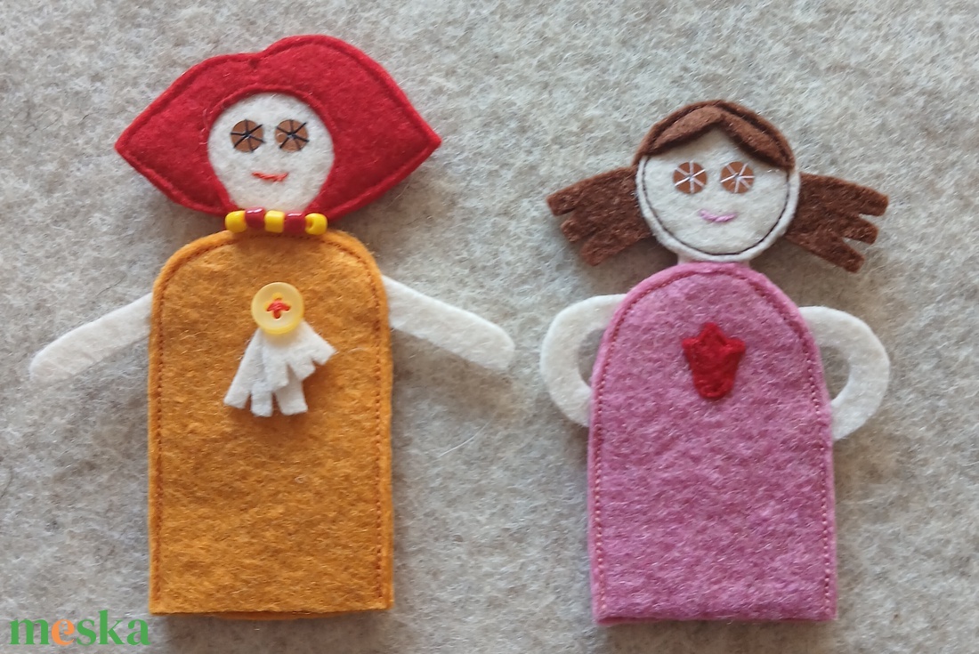 ujjbábok       Anya, kislánya - játék & sport - bábok - ujjbáb - Meska.hu